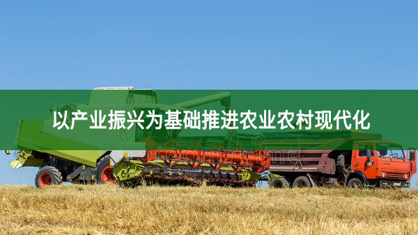 以產(chǎn)業(yè)振興為基礎(chǔ)推進農(nóng)業(yè)農(nóng)村現(xiàn)代化