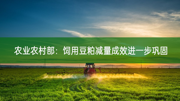 農(nóng)業(yè)農(nóng)村部：飼用豆粕減量成效進一步鞏固