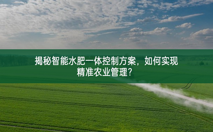 揭秘智能水肥一體控制方案，如何實現精準農業管理？