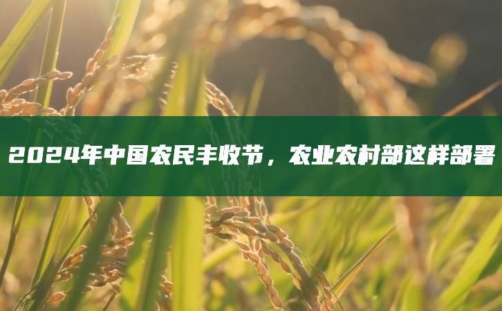 2024年中國農(nóng)民豐收節(jié)，農(nóng)業(yè)農(nóng)村部這樣部署