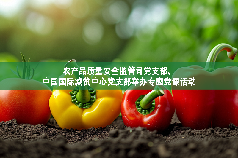 農產品質量安全監管司黨支部、中國國際減貧中心黨支部舉辦專題黨課活動