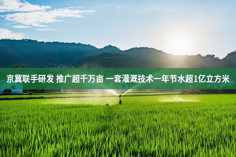 京冀聯手研發 推廣超千萬畝 一套灌溉技術一年節水超1億立方米